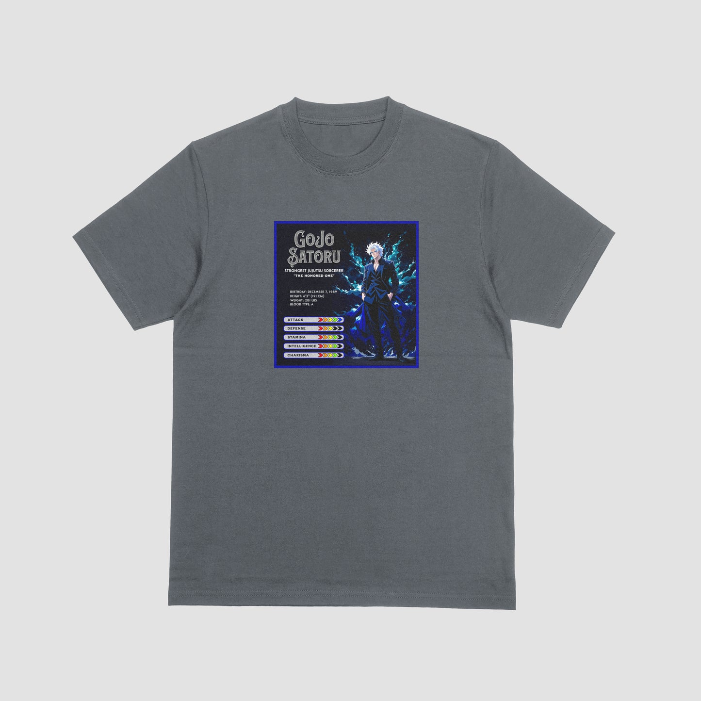 Character Stats: Gojo Satoru Graphic T-Shirt