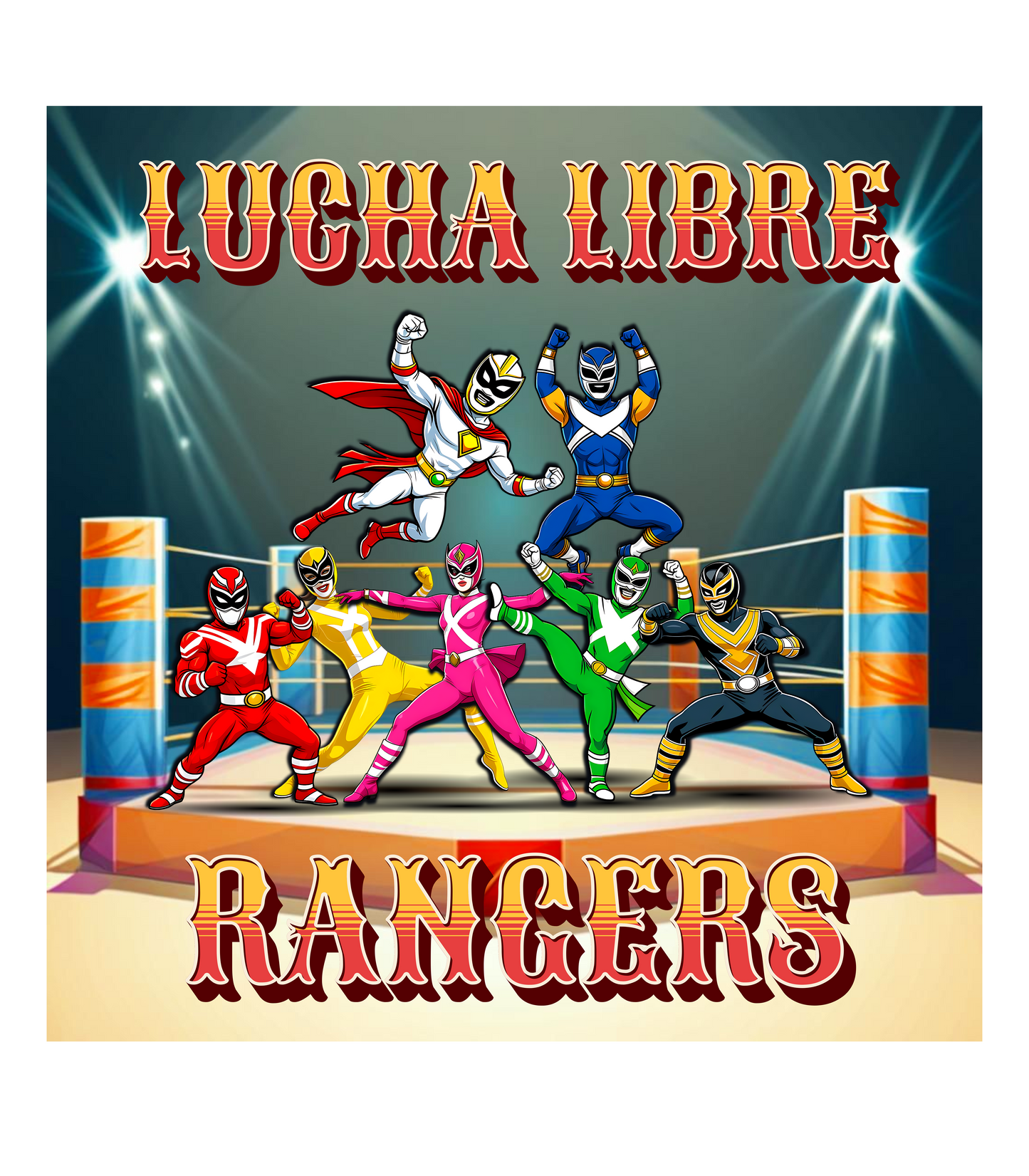 Lucha Libre Power Rangers Graphic T-Shirt