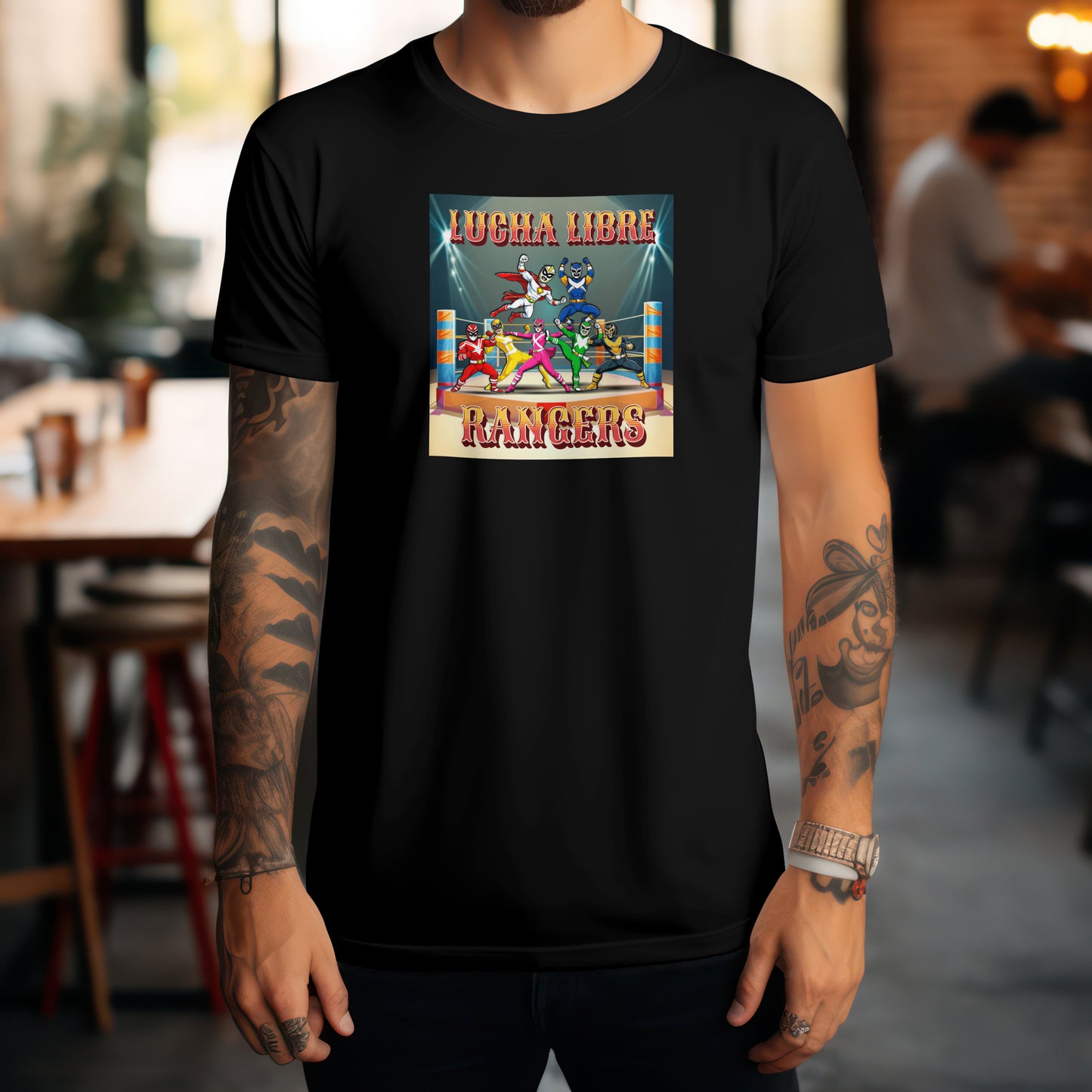 Lucha Libre Power Rangers Graphic T-Shirt